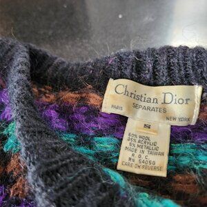 Multi color Christian Dior wool long sleeve sweater